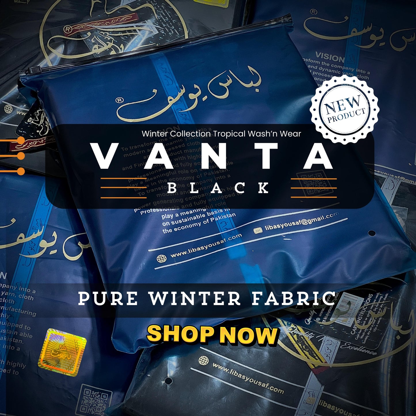 Vanta-Black Tropical Wash & Wear Unstitched Suit