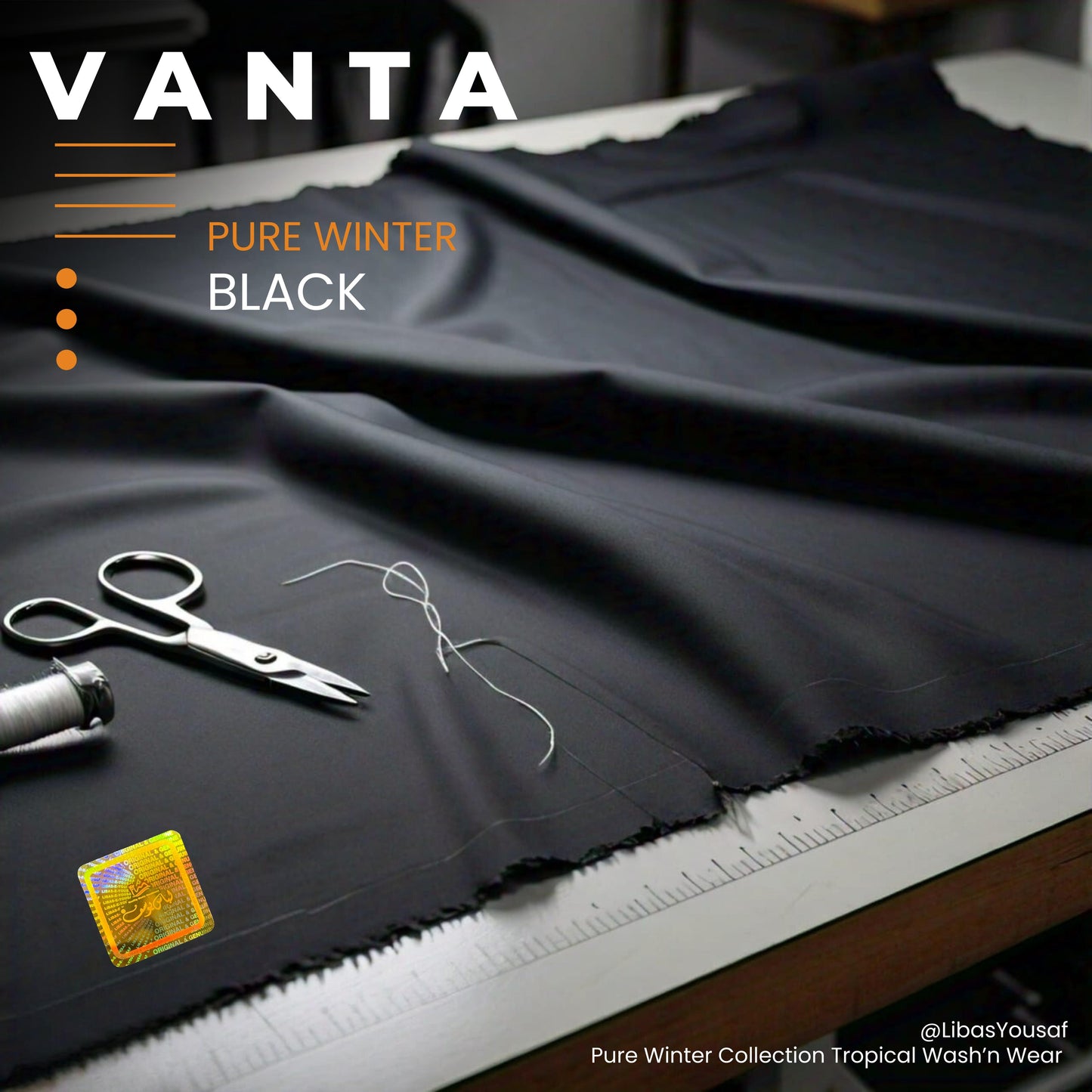 Vanta-Black Tropical Wash & Wear Unstitched Suit